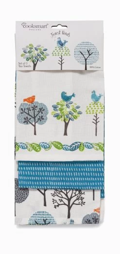 Cooksmart Forest Birds Tea Towels Set Of 3 CS1848 -Household Cleaning Supplies cooksmart teapot cooksmart forest birds tea towels set of 3 cs1848 30471325122649