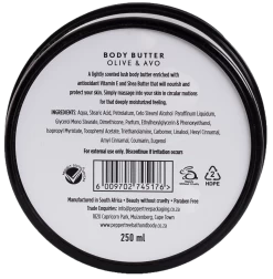 Pepper Tree Body Essentials Olive & Avo Body Butter 250ml -Household Cleaning Supplies pepper tree soap dish body essentials olive avo body butter 250ml 31113566519385